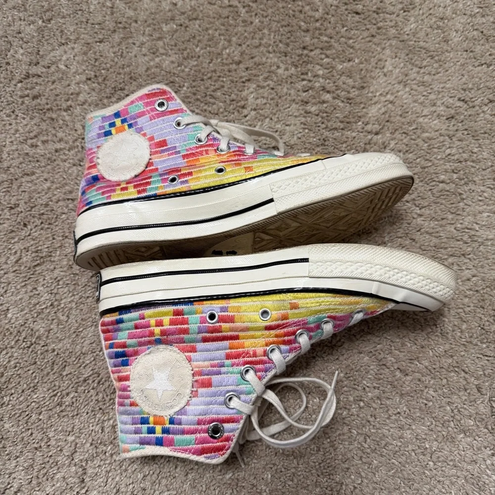 Converse Chuck Taylor x Mara Hoffman multicolor rainbow cheerful hi tops 7.5